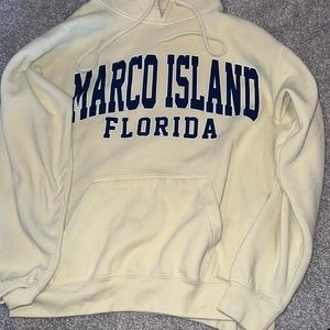 YELLOW MARCO ISLAND FLORIDA HOODIE, SIZE SMALL